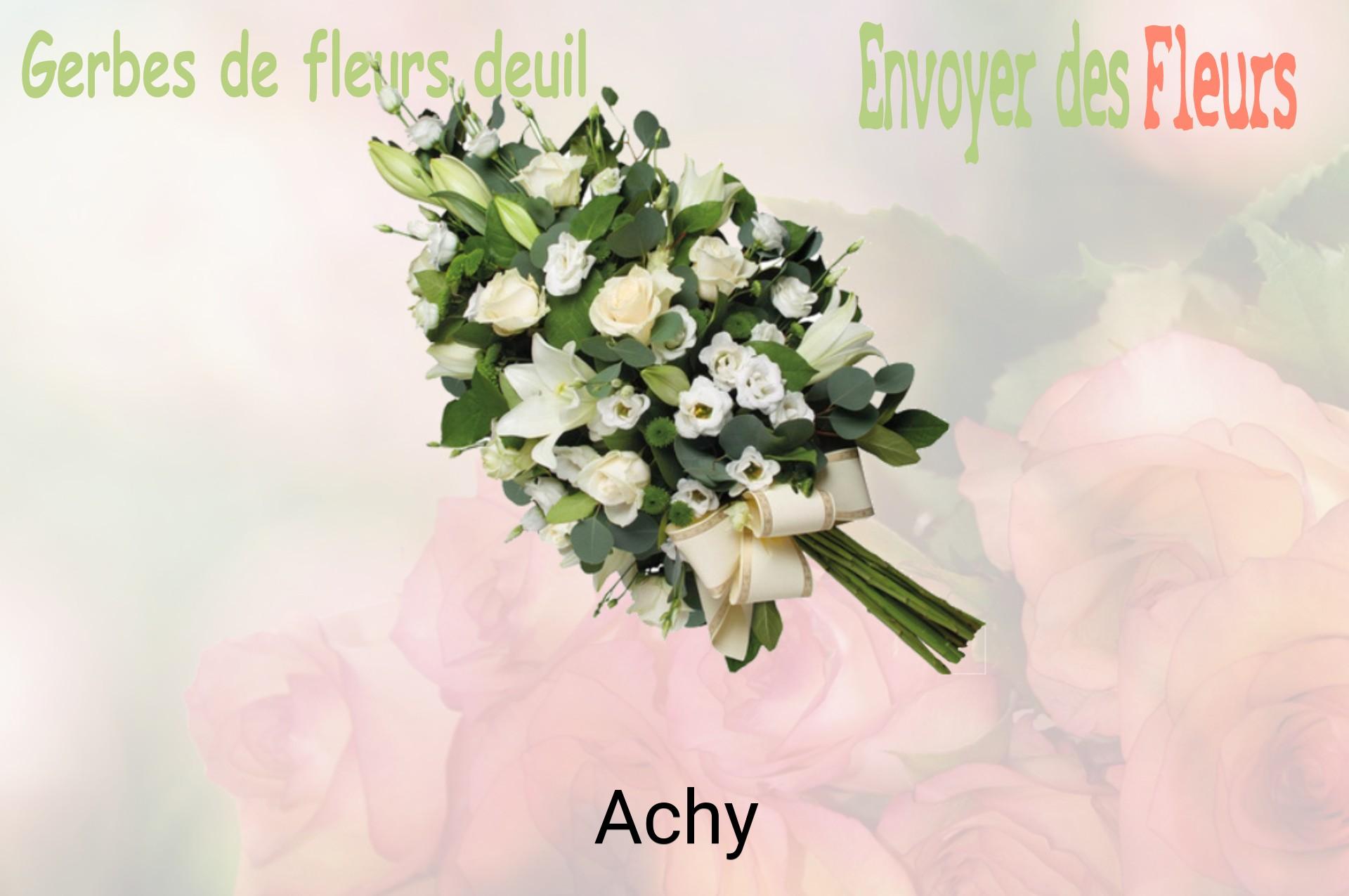 Gerbe de fleurs de deuil livrée à Achy